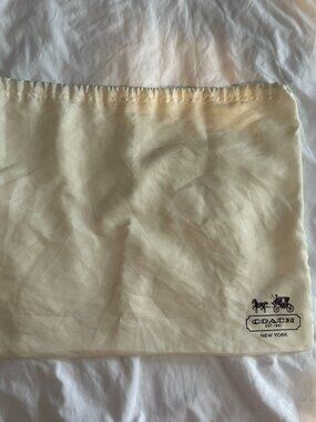Coach Dust Bag Medium Beige Drawstring Pouch 19x15 Storage Travel Authentic